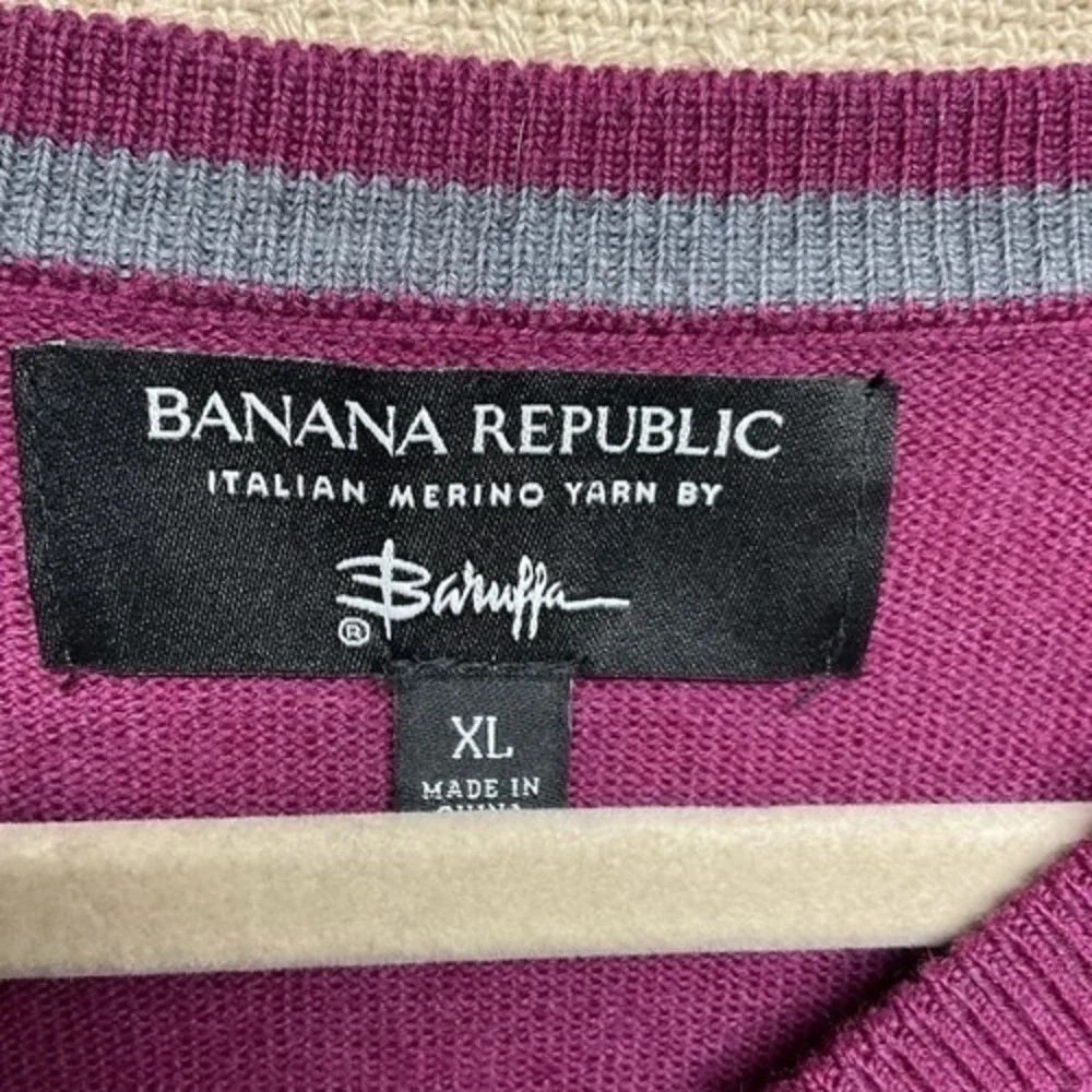 NWOT Banana Republic Baruffa Raspberry CrewNeck Sweater Men‎ XL China 100% Wool